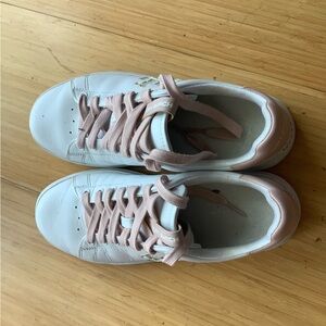 Tory Burch White and Pink Sneakers
